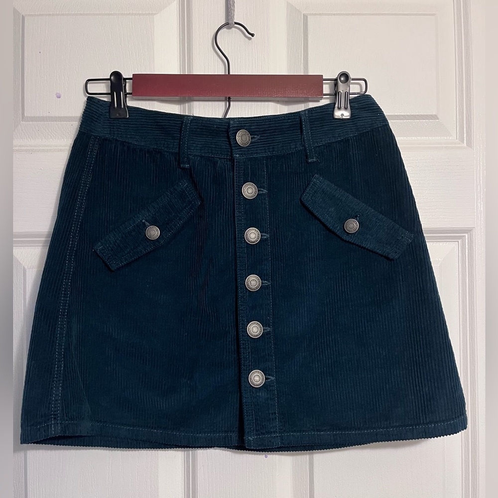 Women's Corduroy Skirt - Dark Teal